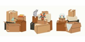 packed boxes for moving