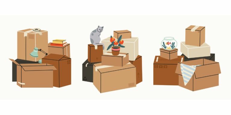 packed boxes for moving