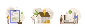 Illustration of a person buying a home