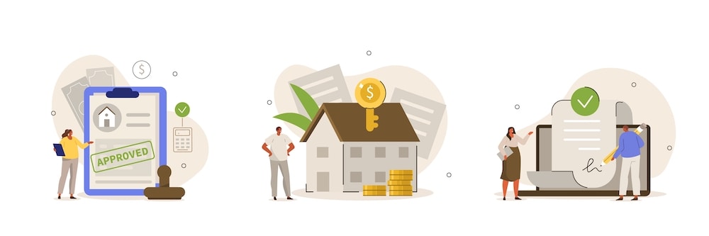 Illustration of a person buying a home