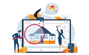 illustration of a home on a computer screen