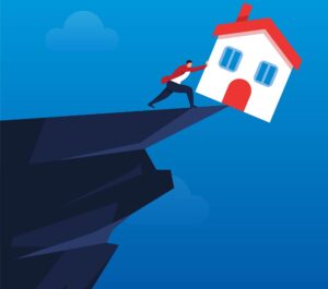 pushing a house off a cliff