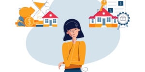 image of woman choosing loan types
