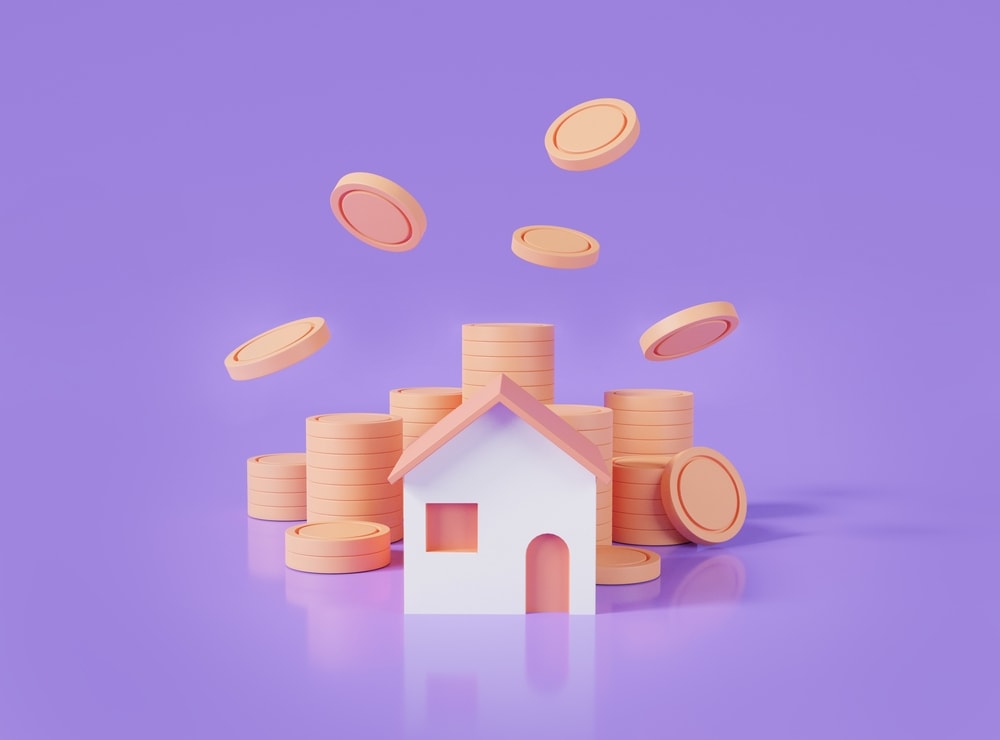 coins and a house