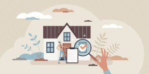 house under magnifying glass