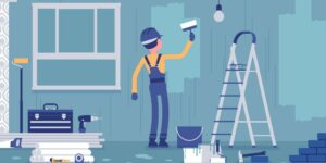 person doing home renovations